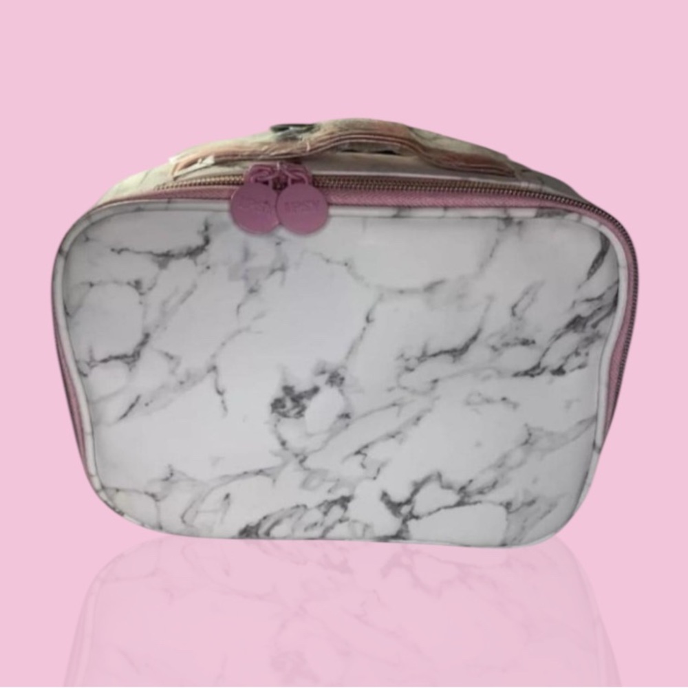 IPSY Marble Makeup Case white and pink NEW. - Picture 5 of 11